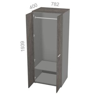 Шкаф гардероб, широкий Яппи ЯШГ-04, штанга для одежды, ШхГхВ: 782х400х1939 мм