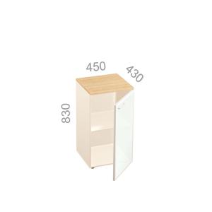 Шкаф 2 уровня, узкий, закрытый, стекло в алюминиевой раме Аккорд Директор 49Н011.300 R - правый ШхГхВ: 450х430х830 мм