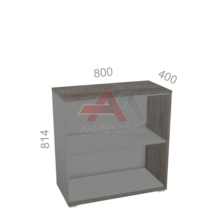 Шкаф 2 уровня, широкий, открытый, стеллаж - Яппи ЯШ-02 R - правый элемент, ШхГхВ: 800х400х814 мм