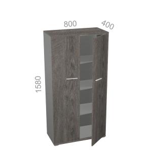 Шкаф 4 уровня, широкий, закрытый, двери ЛДСП - Яппи ЯШД-04 R - правый элемент, ШхГхВ: 800х400х1580 мм