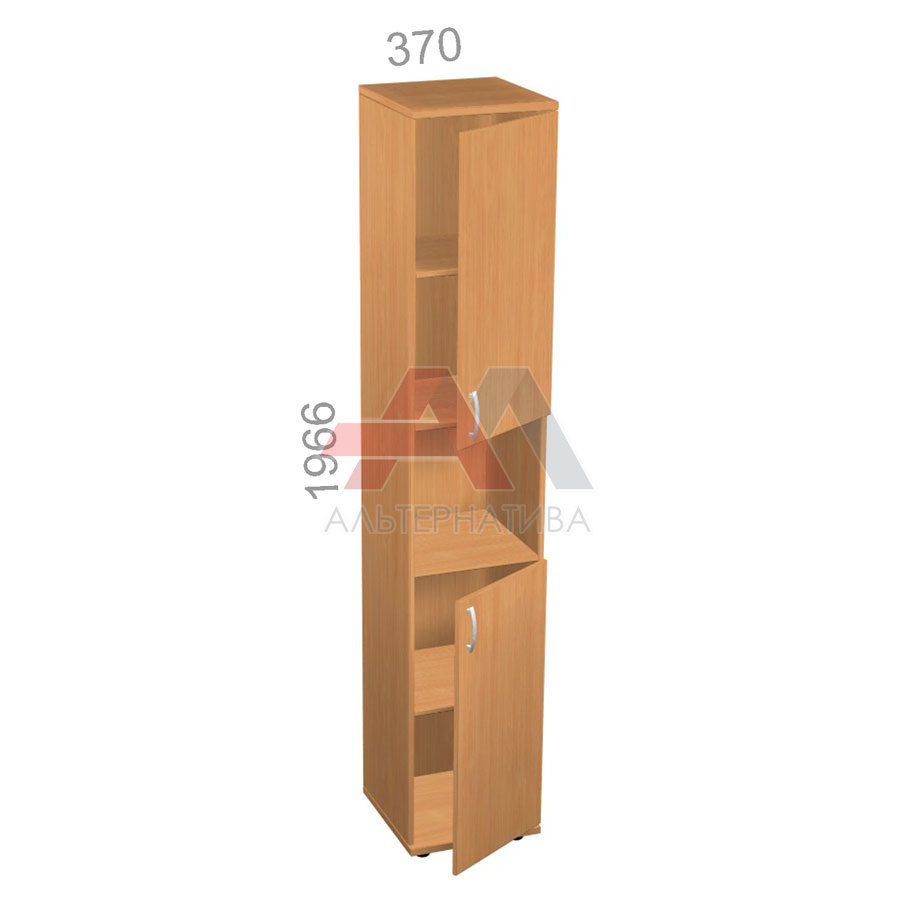 Шкаф 5 уровней, узкий, комбинированный, низ ЛДСП, верх ЛДСП - Стандарт СТ ШК-04/1 R - правый, ШхГхВ: 370х380_550х1966 мм
