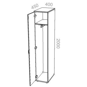 Шкаф для одежды комбинированный 800х550х1800