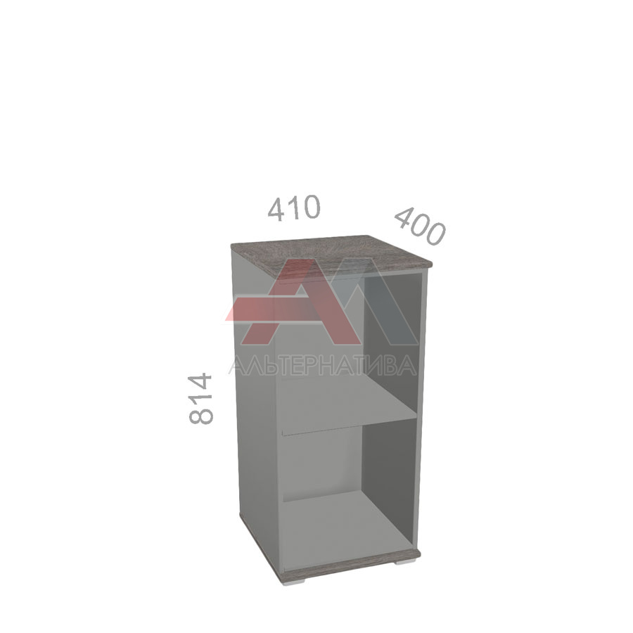 Шкаф 2 уровня, узкий, открытый, стеллаж - Яппи ЯШ-01 R - правый элемент, ШхГхВ: 410х400х814 мм