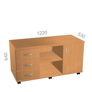 Тумба греденция Танго ТМ9-04 L-левая, на колесах, ШхГхВ: 1220х530х640 мм