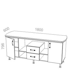 Тумба греденция Берлин Директор BRA.KRG-18, ШхГхВ: 1800х600х796 мм