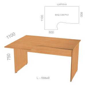 Стол эргономичный, угловой Эрго ЭР С4 L - левый, ШхГхВ: 1200_1800х1100х750 мм