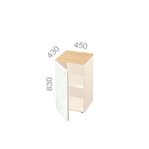 Шкаф 2 уровня, узкий, закрытый, стекло в алюминиевой раме Аккорд Директор 49Н011.120М L - левый ШхГхВ: 450х430х830 мм