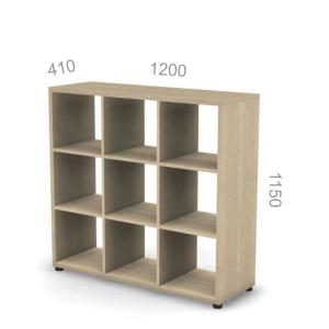 Стеллаж 3 уровня, 9 ячеек Европа Лайт ЕВ СTЖ 3-9, ШхГхВ: 1200х410х1150мм