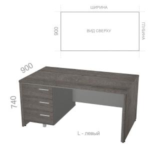 Стол руководителя прямой, с тумбой Яппи ЯСТ L - левый, ШхГхВ: 1600_2000х900х740 мм