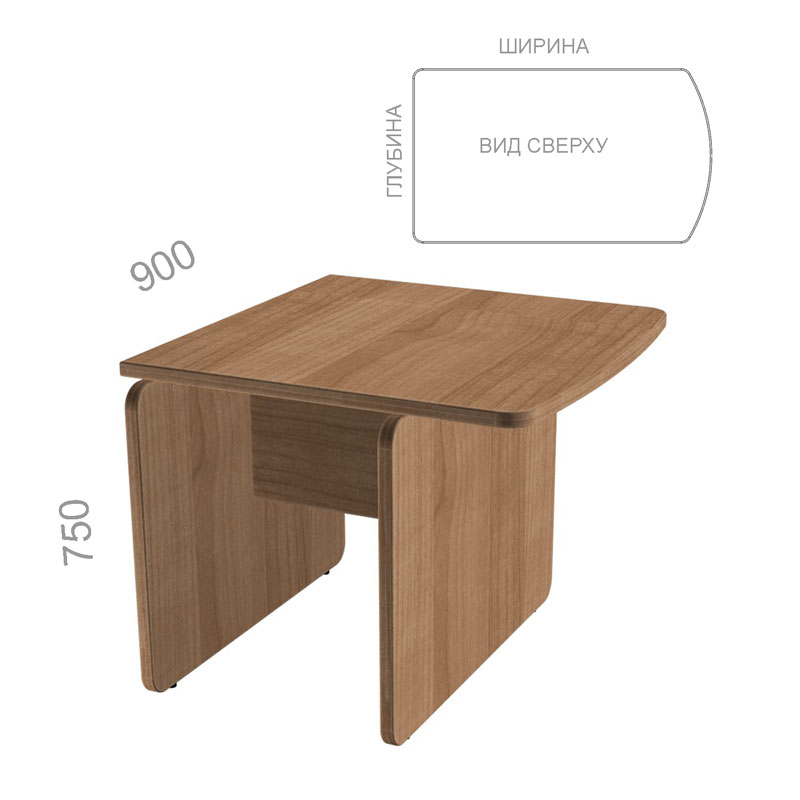 Брифинг-приставка на ЛДСП опоре Октава ОКР 3, ШхГхВ: 900_1400х900х750 мм