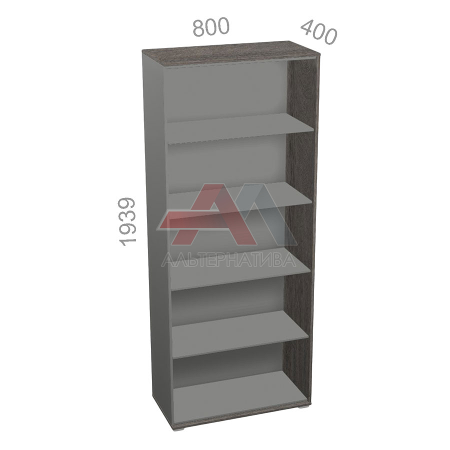 Шкаф 5 уровней, широкий, открытый, стеллаж - Яппи ЯШ-06 R - правый элемент, ШхГхВ: 800х400х1939 мм