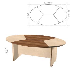 Стол для переговоров (конференц-стол) овальный, комбинированный Берлин Директор BRA.STK-216, ШхГхВ: 2160х1300х740