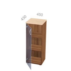 Шкаф 3 уровня, узкий, закрытый, дверь стекло - Берлин Директор BRA.ZS3-D-045 L - левый, ШхГхВ: 450х430х1290 мм