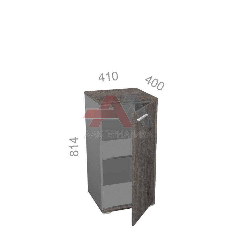 Шкаф 2 уровня, узкий, закрытый, дверь ЛДСП - Яппи ЯШД-01 R - правый элемент, ШхГхВ: 410х400х814 мм